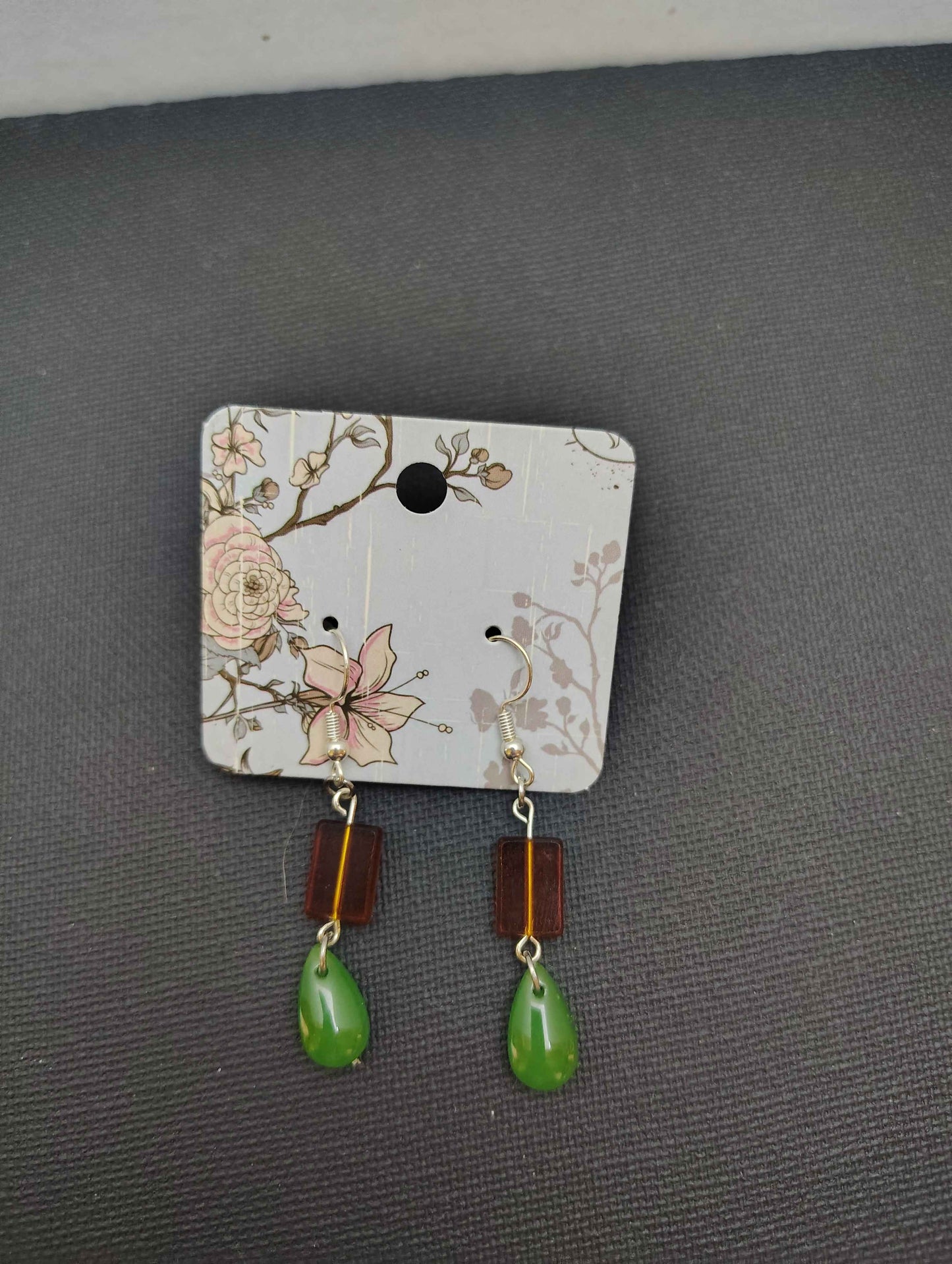 Green and Brown Earrings