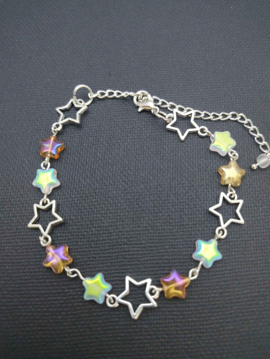 Orange Iridescent Star Bracelet