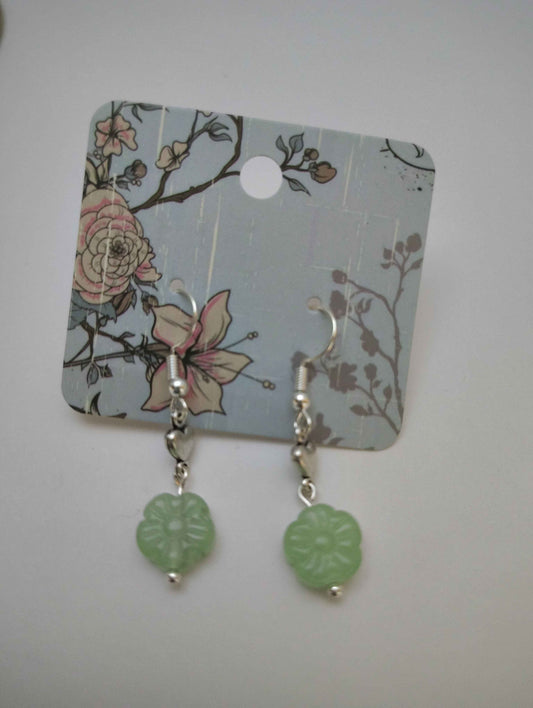 Light Green Flower Earrings