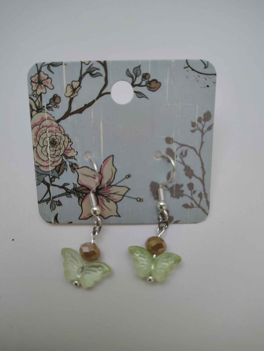Light Yellow Butterfly Earrings