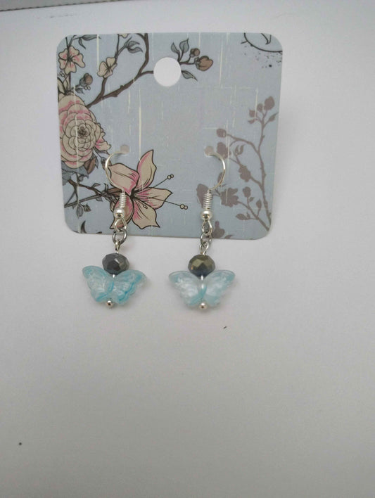 Light Blue Butterfly Earrings