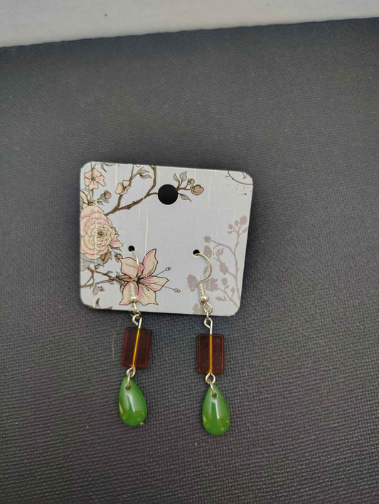 Green and Brown Earrings