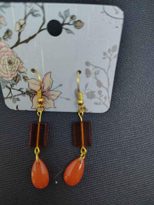 Orange and Brown earrings