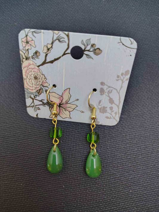 Green Teardrop Earring