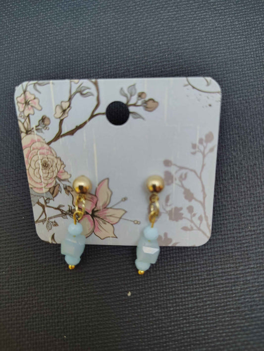 Pastel Blue Cube Earrings