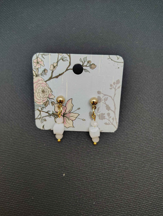 White Cube Earrings